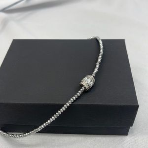 Lovely LUC with charm necklace shinny beaded 925